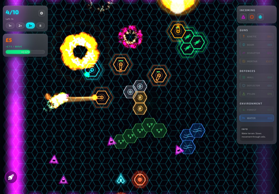 Neon TD gameplay
