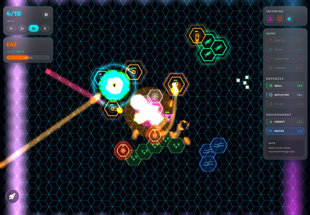 Neon TD gameplay